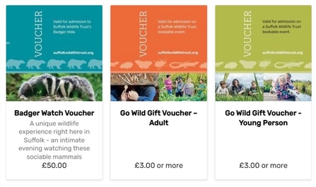 Suffolk Wildlife Trust vouchers