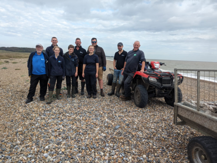 RSPB and SWT teams at Dunwich Beach