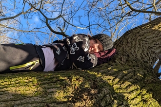 girl in a tree