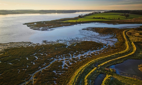 Levington Lagoon and River Orwell, Aerial View