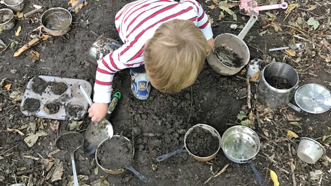 Wild tots mud kitchen Suffolk Wildlife Trust