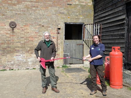 Mark Papworth and Sam Norris with the hyperbolic sapling puller